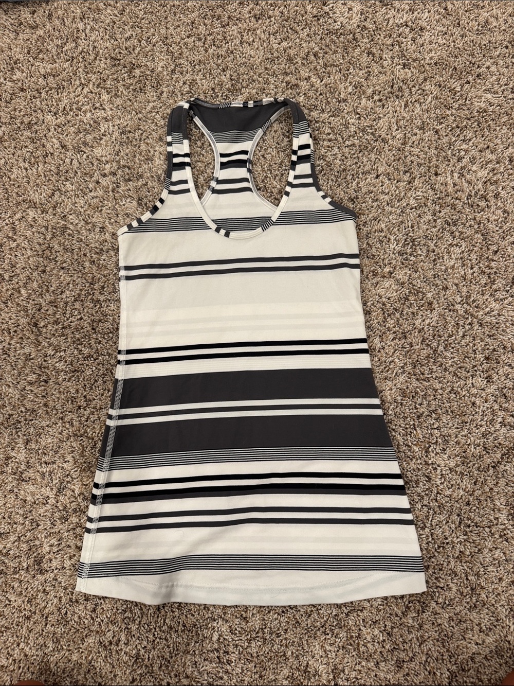 Lululemon Striped Racerback Tank - Black and White